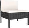 vidaXL Gartenstühle 3 Stk. mit Auflagen Poly Rattan Schwarz 310190 Bild 3
