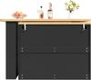 Bartisch aus MDF mit LED, 360° drehbar & Stauraum, 135-203x39x92,8 cm, Schwarz/Natur Bild 5