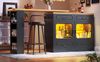 Bartisch aus MDF mit LED, 360° drehbar & Stauraum, 135-203x39x92,8 cm, Schwarz/Natur Bild 4