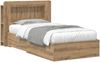 vidaXL Bettgestell mit Stauraum mit Kopfteil Artisan-Eiche 90x190 cm 3433814 Bild 2