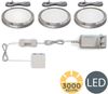 B.K.Licht LED Unterbauleuchte LED Deckenleuchte schwenkbar 3 x 8W 800lm 3.000K - BKL1106, LED fest integriert, Warmweiß, schwenkbar modern Chrom IP20 3-flammig Bild 2
