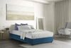 Dmora Apel Doppelbett, Bettkasten mit Stoffbezug, 100 % Made in Italy, Öffnung vorne, inklusive Matratze 160 x 190 cm, Blau Bild 2