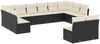 vidaXL 12-tlg. Garten-Sofagarnitur mit Kissen Schwarz Poly Rattan 3218366 Bild 2