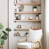 vidaXL Wandregal 80x10x6 cm Massivholz Eiche Unbehandelt 363538 Bild 3