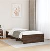Einzelbettgestell Design für Erwachsene ohne Matratze Braun Eiche 90x200 cm Holzwerkstoff d4198e Bild 2