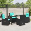 vidaXL Garten Essgruppe mit Kissen 5 pcs Schwarz Poly Rattan 3381039 Bild 4