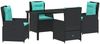 vidaXL Garten Essgruppe mit Kissen 5 pcs Schwarz Poly Rattan 3381039 Bild 2