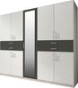 Wimex 'Taiga' Kleiderschrank, Drehtürenschrank 9-türig, Weiß / Grau Graphit, mit Spiegelca. 225 cm Bild 2