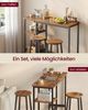 VASAGLE Bartisch-Set mit Regal, Essgruppe mit 2 Hockern, Metallgestell, für Küche oder Wohnzimmer, braun-schwarz Bild 4