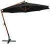 Sonnenschirm, Ampelschirm, Gartenschirm mit Mast Schwarz 3,5x2,9 m Massivholz Tanne Bild 2