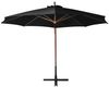 Sonnenschirm, Ampelschirm, Gartenschirm mit Mast Schwarz 3,5x2,9 m Massivholz Tanne Bild 3
