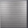 WPC-Sichtschutz Sarthe, Windschutz Zaun, Alu-Pfosten ~ Erweiterungselement, 1,85m grau Bild 3