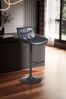 Barhocker Kunstleder Schwarz höhenverstellbar 86-106cm mit Lehne Metallfuß gepolstert Bild 3