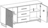 Sideboard >Joe< in Eiche / anthrazit, Eiche teilmassiv - 163x84x40cm (BxHxT) Bild 3