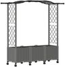 vidaXL Hochbeet mit Rankgitter und Dach Hellgrau 164 x 40 x 144 cm PP 3423103 Bild 2