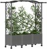 vidaXL Hochbeet mit Rankgitter und Dach Hellgrau 164 x 40 x 144 cm PP 3423103 Bild 3
