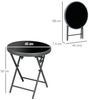 Outsunny Gartentisch klappbar, aus Glas, rund (Klapptisch, 1-St, Beistelltisch), für Balkon Terrasse Wohnzimmer Büro, 45 x 45 x 50 cm, Schwarz Bild 3