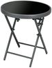 Outsunny Gartentisch klappbar, aus Glas, rund (Klapptisch, 1-St, Beistelltisch), für Balkon Terrasse Wohnzimmer Büro, 45 x 45 x 50 cm, Schwarz Bild 2