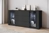 Home affaire Sideboard modernes Design mit Glaseinsätzen und 3 Schubladen, Breite 150 cm (1 St), Grifflose Fronten mit Push-to-Open, höhenverstellbare Einlegeböden Bild 4