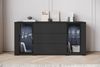 Home affaire Sideboard modernes Design mit Glaseinsätzen und 3 Schubladen, Breite 150 cm (1 St), Grifflose Fronten mit Push-to-Open, höhenverstellbare Einlegeböden Bild 3