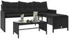 vidaXL Gartensofa in L-Form mit Tisch und Kissen Schwarz Poly Rattan 365572 Bild 4