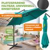 KESSER® Alu Ampelschirm Sonnenschirm + Abdeckung Ø300 cm / Ø350 cm mit Kurbelvorrichtung Kurbelschirm mit Ständer UV-Schutz Aluminium Wasserabweisende Bespannung - Schirm Gartenschirm Marktschirm 350cm, Petrol Grün Bild 4