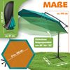 KESSER® Alu Ampelschirm Sonnenschirm + Abdeckung Ø300 cm / Ø350 cm mit Kurbelvorrichtung Kurbelschirm mit Ständer UV-Schutz Aluminium Wasserabweisende Bespannung - Schirm Gartenschirm Marktschirm 350cm, Petrol Grün Bild 2