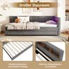 Daybett 90x200 cm mit Ausziehbett USB C Ladestation und LED Beleuchtung Leinen Grau Bild 5