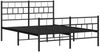 vidaXL Bettgestell mit Kopf- und Fußteil, Metall, Schwarz, 120x190 cm Bild 4