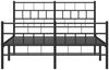 vidaXL Bettgestell mit Kopf- und Fußteil, Metall, Schwarz, 120x190 cm Bild 5