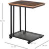 Beistelltisch in C-Form, rollbar, 51 x 36 x 65 cm, aus MDF mit Ablage, schwarz-brauner Retro-Look Bild 3