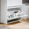 SoBuy FSR165-W Schuhschrank, Spanplatte, Papierfurnier, Weiß, 100 x 100 x 61 cm Bild 4