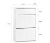 SoBuy FSR165-W Schuhschrank, Spanplatte, Papierfurnier, Weiß, 100 x 100 x 61 cm Bild 3