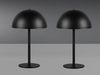 2er SET Akku Tischlampen Schwarz, Touch dimmbar, USB aufladbar, Höhe 21cm Bild 3