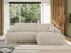 RINA L Design Ecksofa, Schlaffunktion & Stauraum, DL-System, Wellenfedern, Liegefläche 220x155 cm, freistehendes Polstersofa, Schlafcouch - Beige Cord - Rechts Seite Bild 4