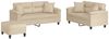 vidaXL 3-tlg. Sofagarnitur mit Kissen Creme Mikrofasergewebe 3202336 Bild 2