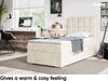 MEBLINI Boxspringbett LUKAS 90x200 cm mit Bettkasten - H4/Creme Samt Gepolstert Einzelbett mit Topper & Taschenfederkern-Matratze - 90x200 Rechts Bild 4