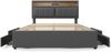 Merax Polsterbett 140x200cm, Doppelbett mit USB/Typ-C Ladefunktion + 4 Schubladen Leinen, grau Bild 2