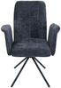 2er-Set Esszimmerstuhl HWC-N99, drehbar Armlehne Auto-Return, Stoff/Textil Chenille (340g/m²) Öko-Tex ~ dunkelgrau Bild 5