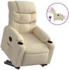 Relaxsessel, Fernsehsessel, Schlafsessel mit Aufstehhilfe Elektrisch Creme Stoff Bild 2