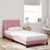 vidaXL Bettgestell mit LED ohne Matratze "Hanko" Rosa 80x200 cm Samt 3213750 Bild 4
