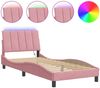 vidaXL Bettgestell mit LED ohne Matratze "Hanko" Rosa 80x200 cm Samt 3213750 Bild 2