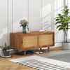 Sideboard 104x40x48 cm, Rattan-Türen, verstellbare Einlegeböden, Walnuss Bild 5