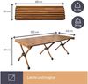 Campingtisch PEREL klappbar Alu Rolltisch in Holzoptik, wetterfest, 120x45cm Bild 3