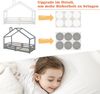 Kinderbett Hausbett mit Schornstein Rausfallschutz Robuste Lattenroste Kiefernholz Haus Bett for Kids, 90 x 200 cm ohne Matratze, Grau Bild 5