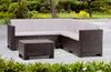 Dmora Loungeset für draußen Camerota, Outdoor-Lounge mit Couchtisch, Terrassenset mit Kissen, Gartenkomposition mit Sofa und Sesseln, Made in Italy, Braun Bild 2