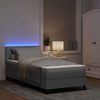 vidaXL Boxspringbett mit LED-Lichtleisten Hellgrau 90 x 200 cm Stoff 3342177 Bild 5