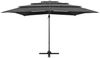 vidaXL Sonnenschirm mit Aluminium-Mast 4-lagig Anthrazit 250x250 cm 313822 Bild 3