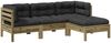 vidaXL 4-tlg. Garten-Sofagarnitur mit Kissen Kiefernholz Imprägniert 3299383 Bild 2