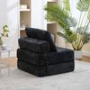 Klappbares Schlafsofa Chenille Schwarz, 79x79x57 cm (aufgeklappt 79x180 cm) Bild 2